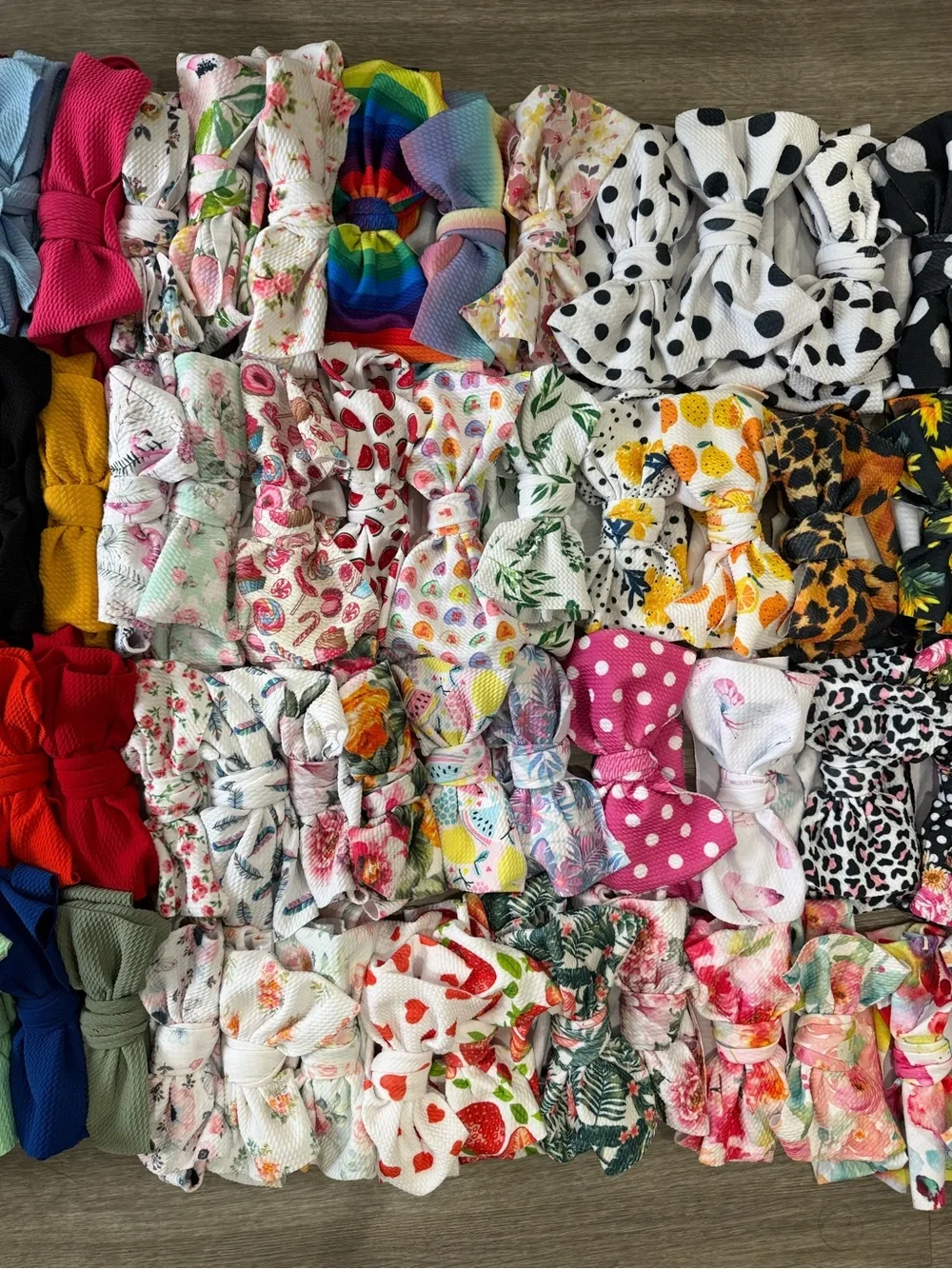 Assorted Kids Hair Bows - Colorful Patterned Bow Set